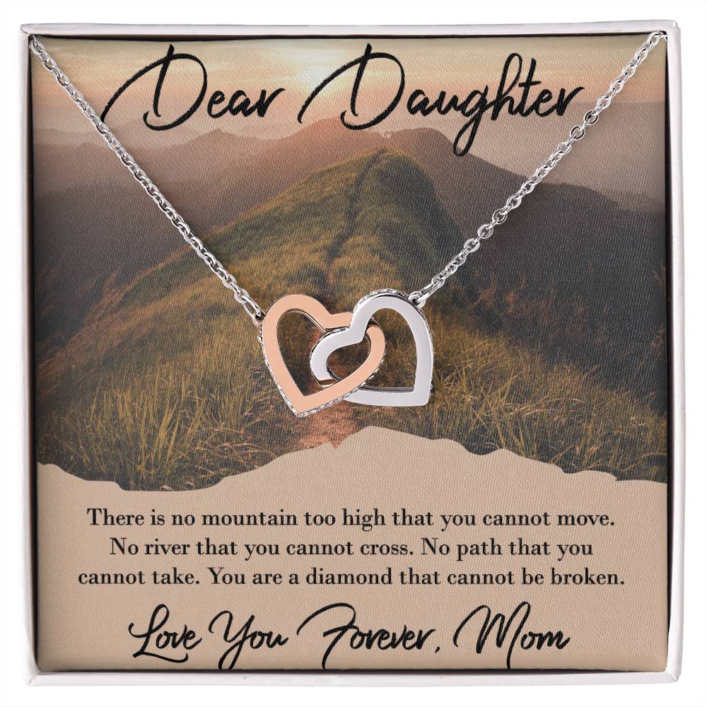 Love You Forever To Daughter From Mom Interlocking Hearts Necklace