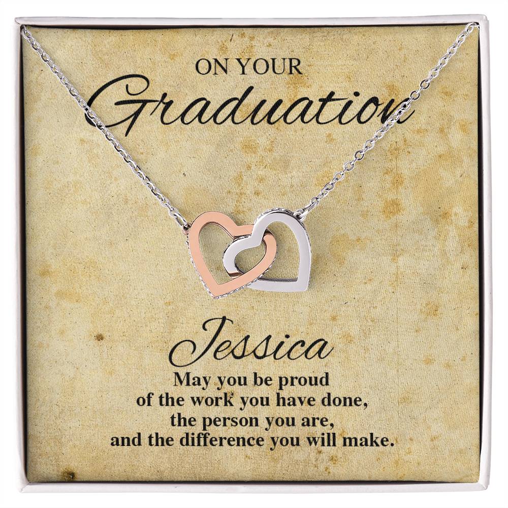 On Your Graduation Necklace Interlocking Hearts Necklace