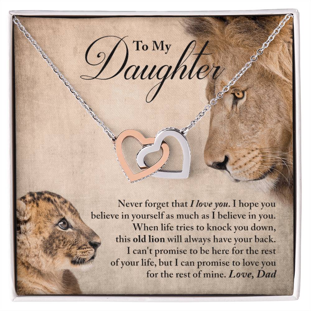 Daughter - Believe In Yourself - Necklace Interlocking Hearts Necklace