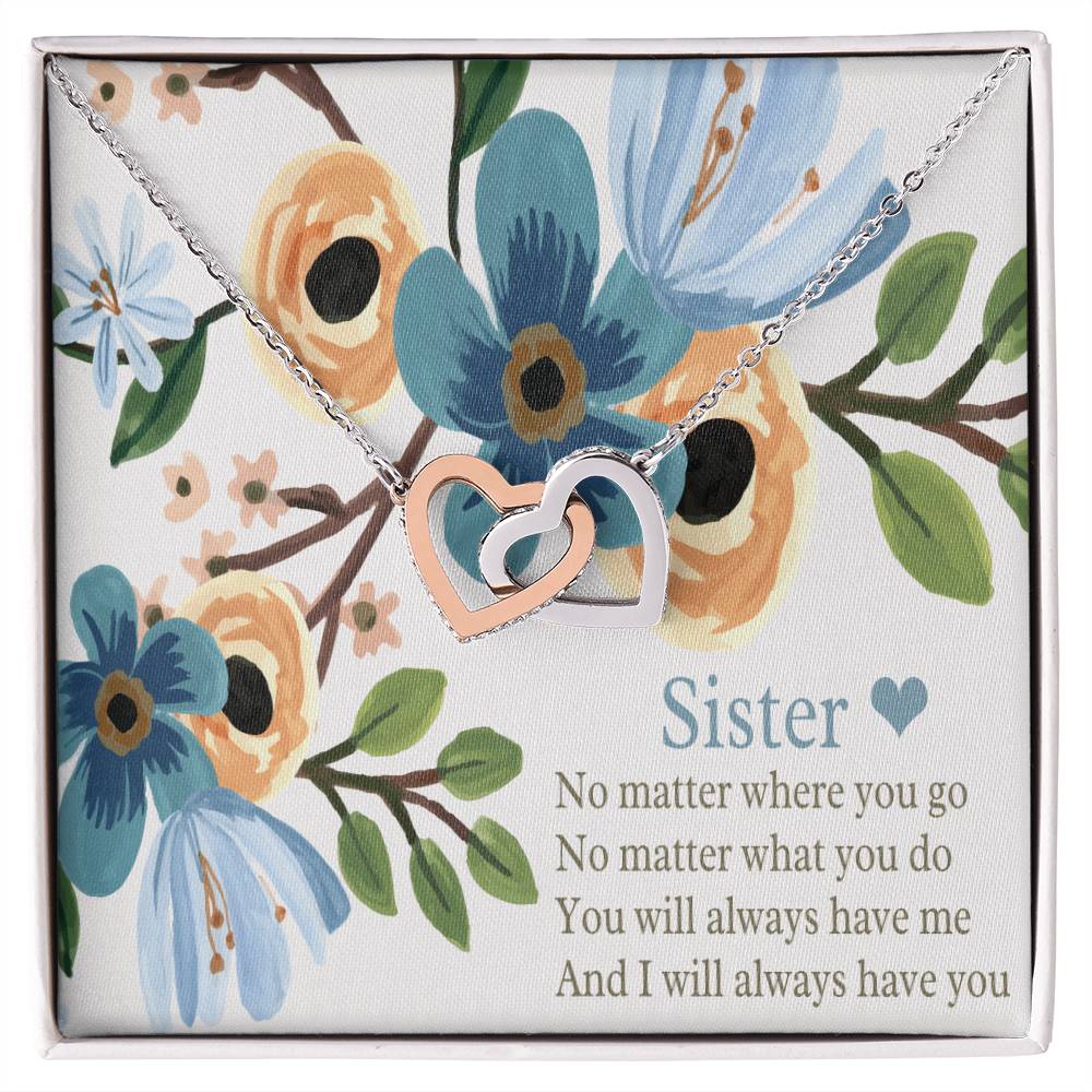 Love Knot Necklace To My Sister Sisters At Heart Best Friend Gift Jewelry Best Friend Necklace Bff Necklace Long Interlocking Hearts Necklace