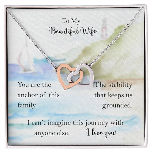 My Wife Anchor Of Our Family Interlocked Hearts Necklace From Husband Interlocking Hearts Necklace