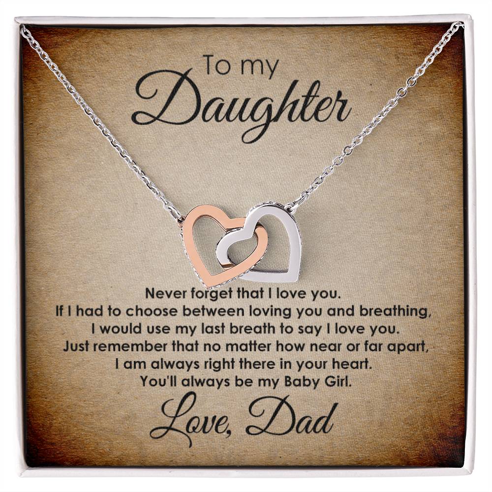 My Baby Girl - Interlocking Heart Necklace Interlocking Hearts Necklace