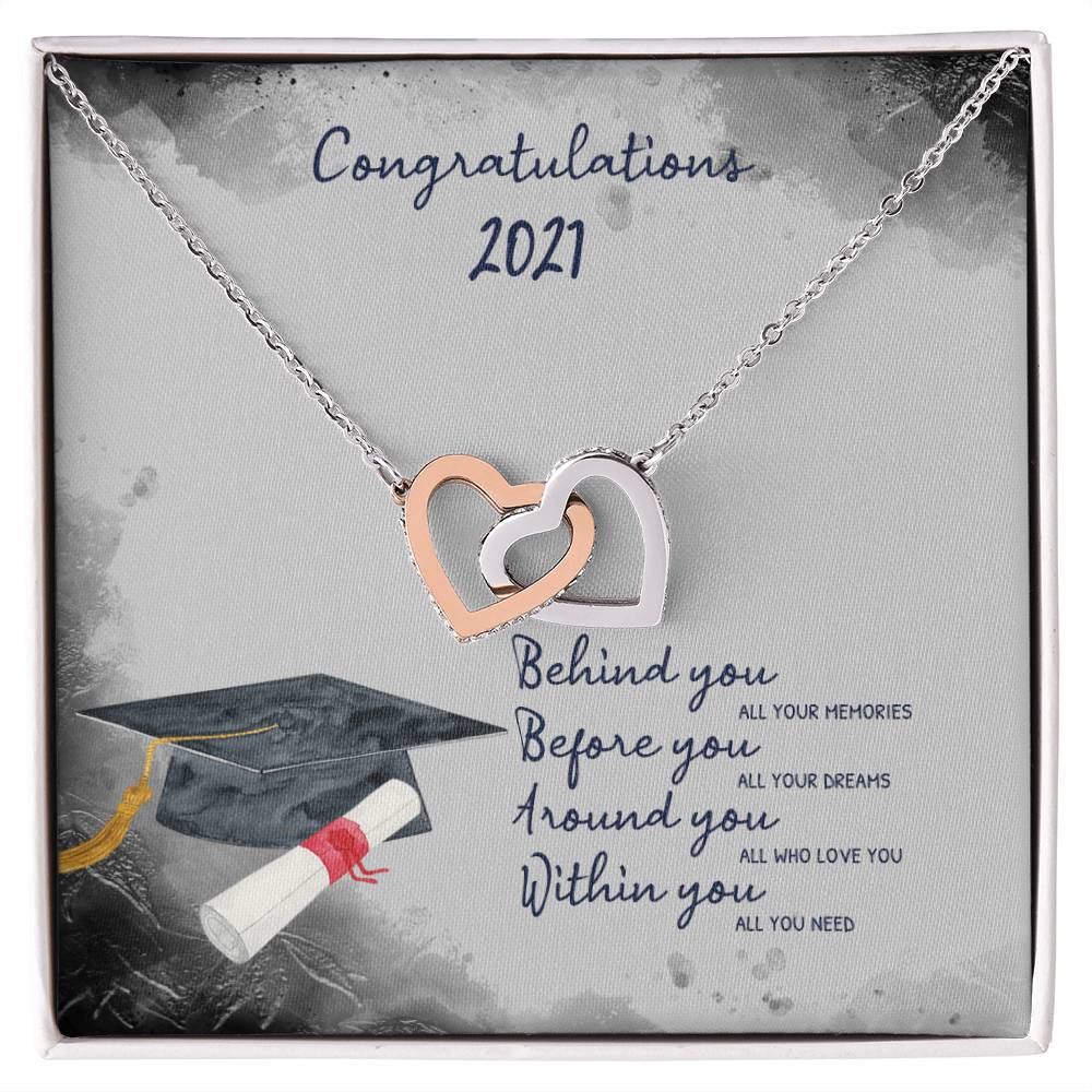Graduation 2021 Necklace Interlocking Hearts Necklace