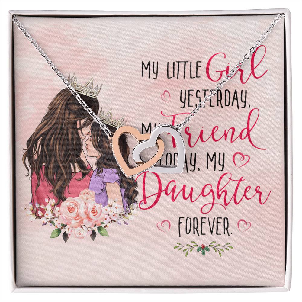 Mom And Daughter Interlocking Hearts Necklace