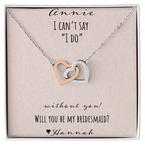 I Can'T Say I Do Without You - Pink Interlocking Hearts Necklace