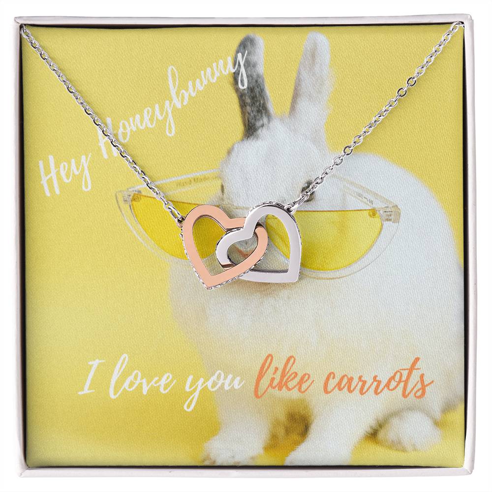 Heart Necklace Rabbit Bunny Carrots I Love You The Perfect Gift For Your Wife Future Wife Girlfriend Stepmom Mom Bff Interlocking Hearts Necklace