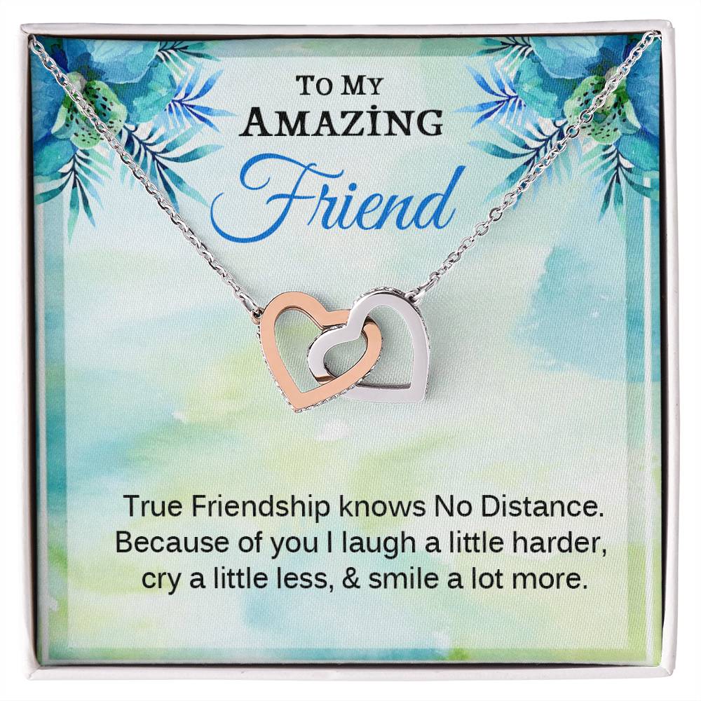 Gift For True Friend - Interlock Heart Necklace Interlocking Hearts Necklace