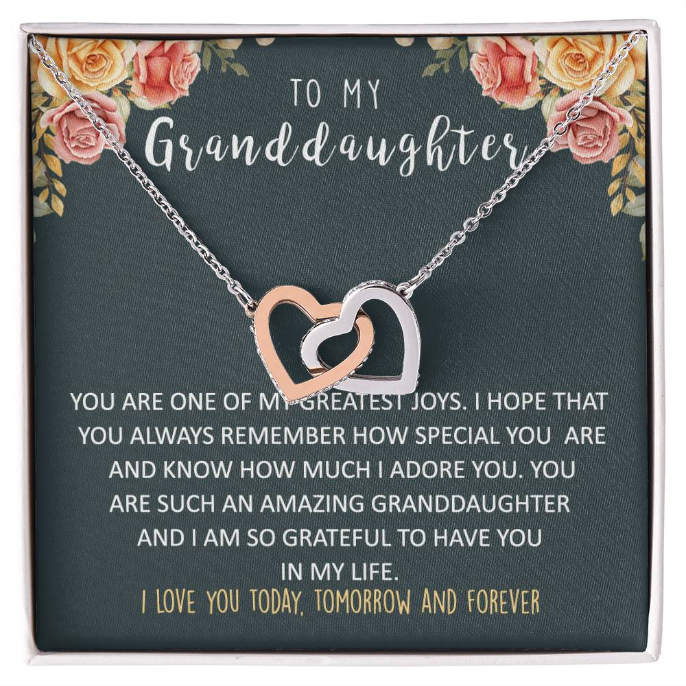 Granddaughter Interlocking Heart Necklace Interlocking Hearts Necklace
