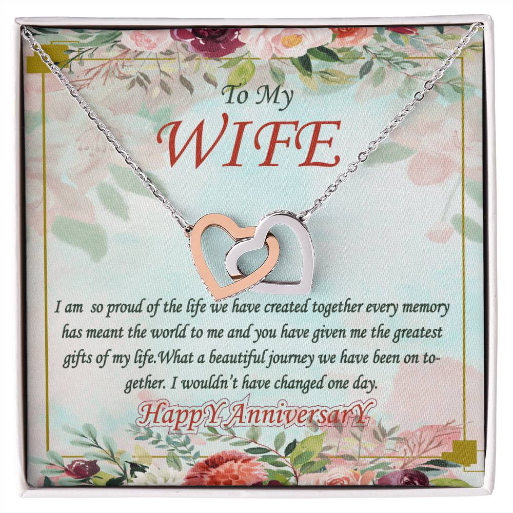 To My Wife Interlocking Hearts Necklace