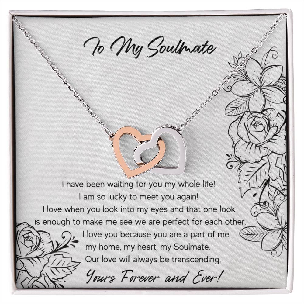 To My Soulmate Interlocking Hearts Necklace