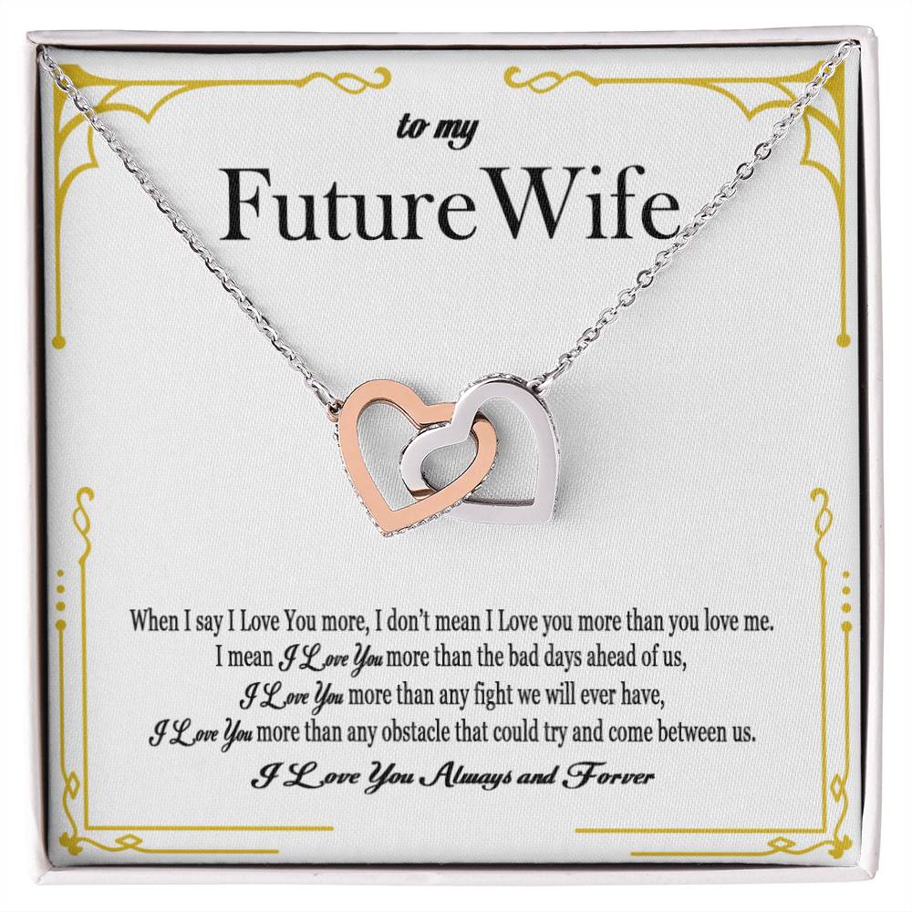 To My Future Wife - Interlocking Heart Necklace - So25 Interlocking Hearts Necklace