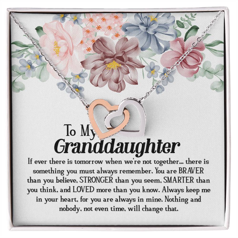 To My Granddaughter - Interlocked Hearts Interlocking Hearts Necklace