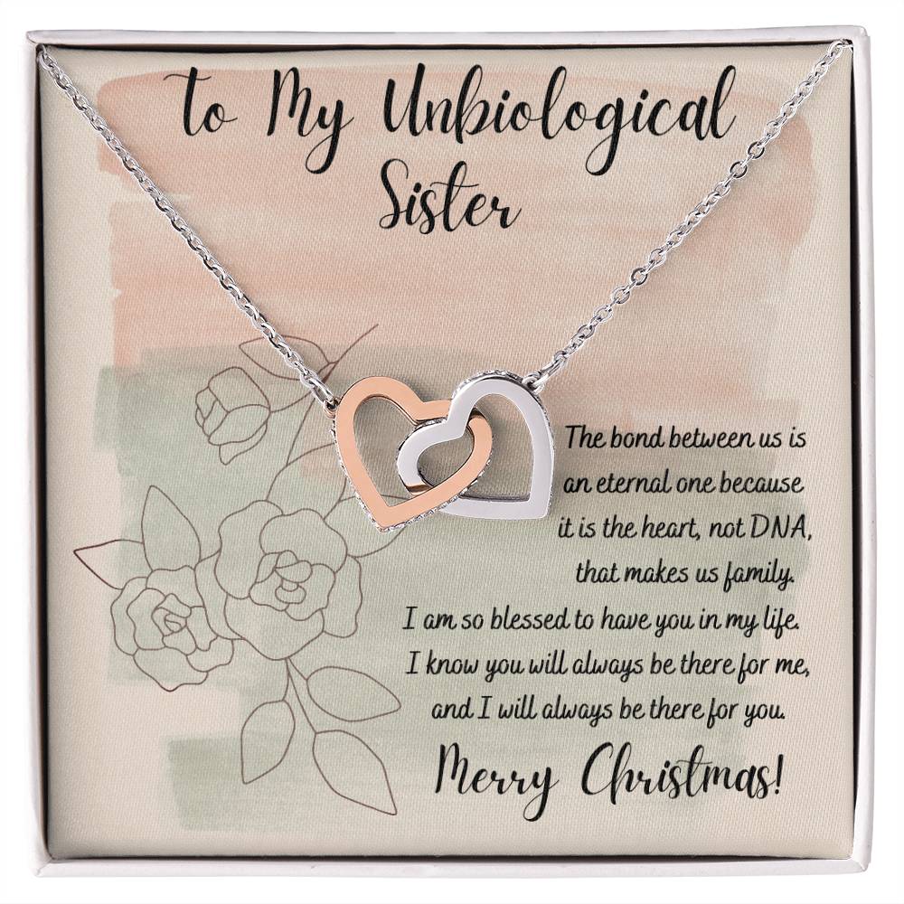 It Is The Heart Not Dna That Makes Family Interlocking Hearts Necklace Gift For Sister