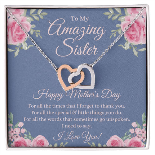 Mothers Day Gift For Sister Sister Mothers Day Gift Sister Necklace Gift On Mothers Day Sentimental Mothers Day Gift For Sister Jewelry Interlocking Hearts Necklace