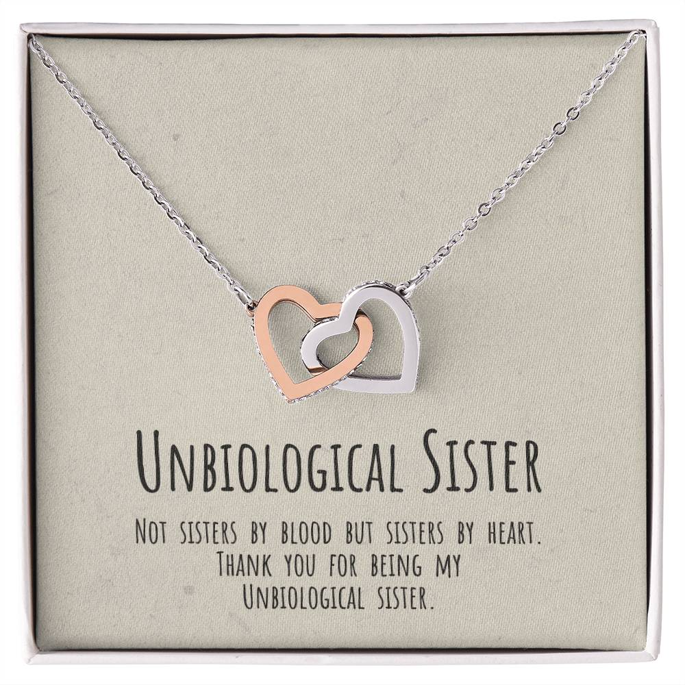Unbiological Sister Necklace Soul Sister Big Little Sorority Sister In Law Necklace Step Sister Gift Tribe Necklace Best Friend Gift Bff Gift Interlocking Hearts Necklace