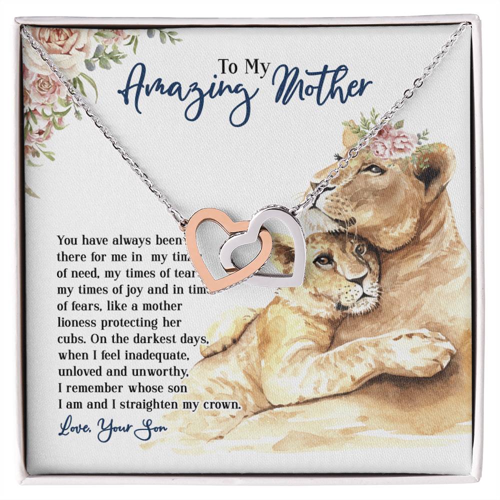 To My Amazing Mother - You Have Always Been There - From Son Necklace Interlocking Hearts Necklace