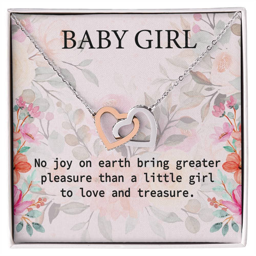 Mom To Be Gift Necklace It'S A Girl Necklace Gift New Baby Girl Gift For Mom It'S A Girl Jewelry Interlocking Hearts Necklace