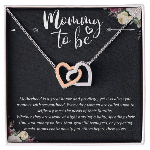 Mommy To Be Mother'S Day Mommy To Be Gift Pregnant Necklace Interlocking Hearts Necklace