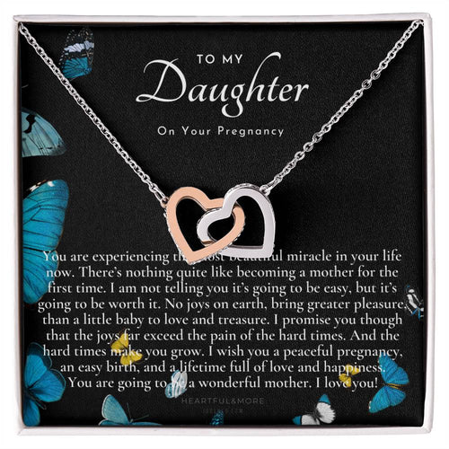Pregnancy Gift For Daughter Baby Shower Gift Mom To Be Gift Expecting Mom Gift Pregnant Daughter Gift From Mom Interlocking Hearts Necklace