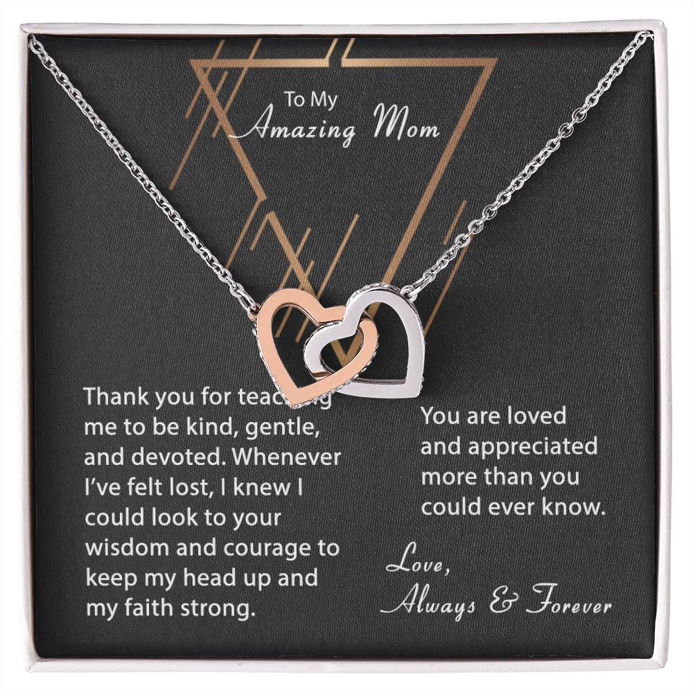 Keep My Faith Strong Necklace Interlocking Hearts Necklace