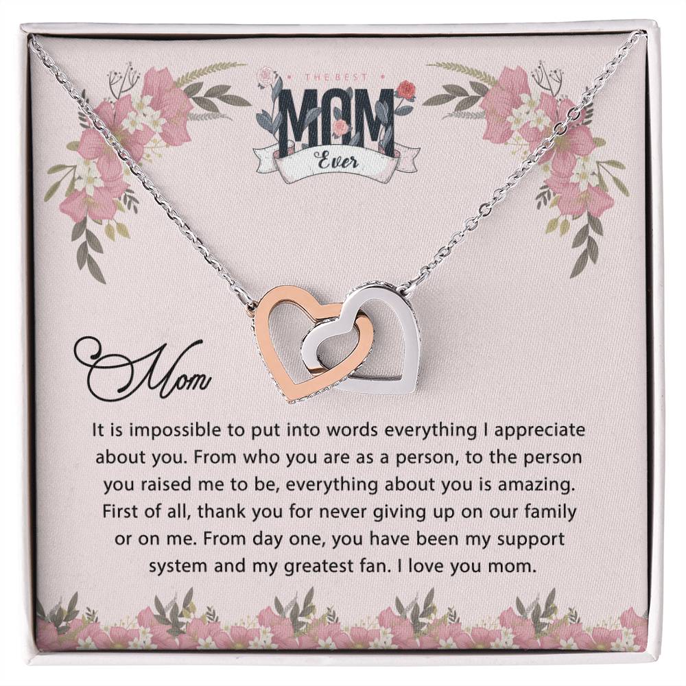 Gift For Mom Personalized Necklace Custom Gift For Mom To My Mom Interlocking Hearts Necklace