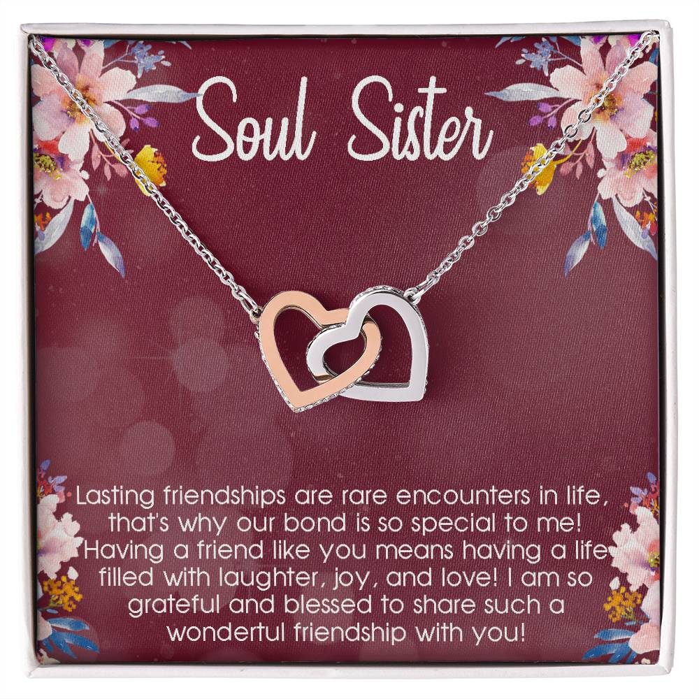 Birthday Gift For Best Friend Soul Sister Necklace Gift Gift For Best Friend Gift Interlocking Hearts Necklace Gift For Soul Sister Bff