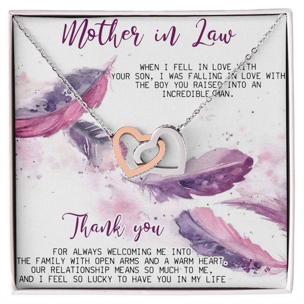 Mother In Law Necklace Gift Mother In Law Birthday Wedding Gift Interlocking Hearts Necklace For Mother In Law Mother Of The Groom Gift