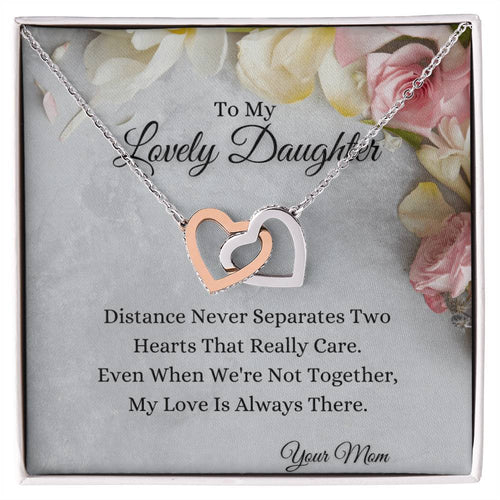 To My Lovely Daughter Interlocking Hearts Necklace