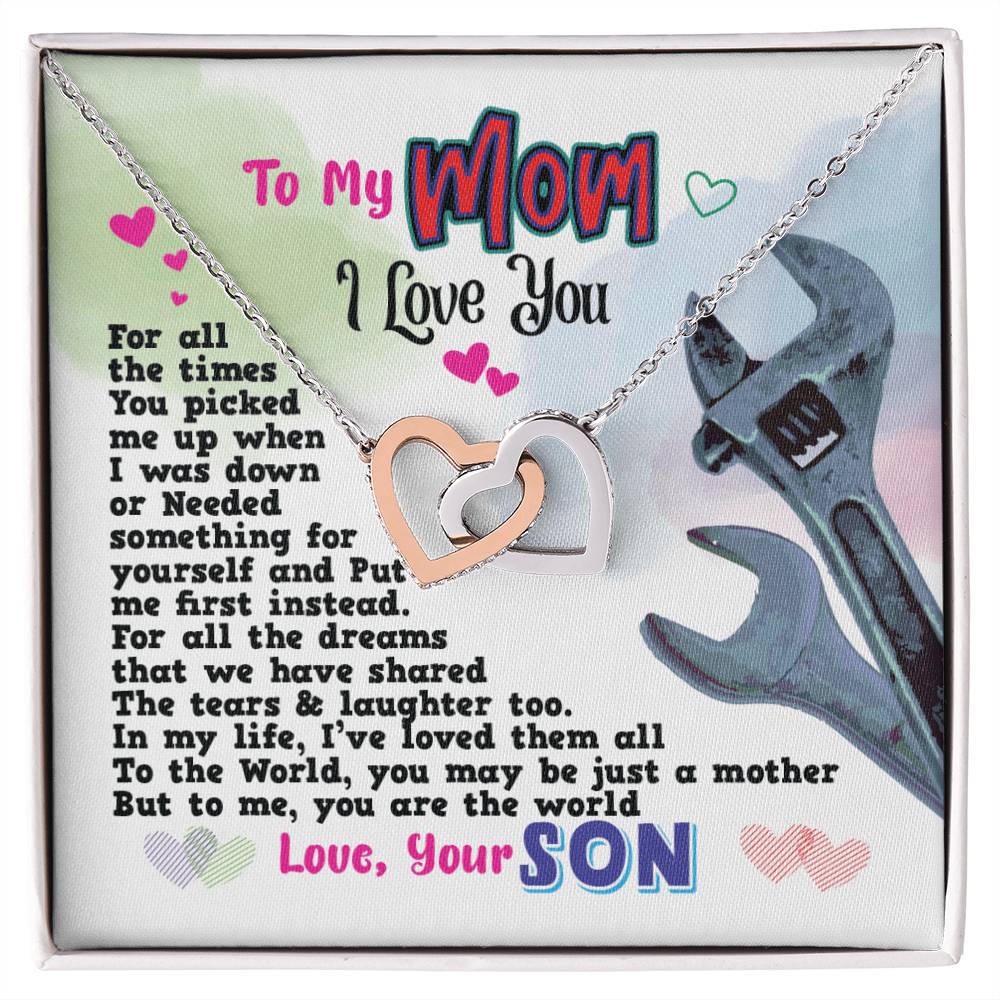 Gift For Mom- Interlocking Heart Necklace Interlocking Hearts Necklace