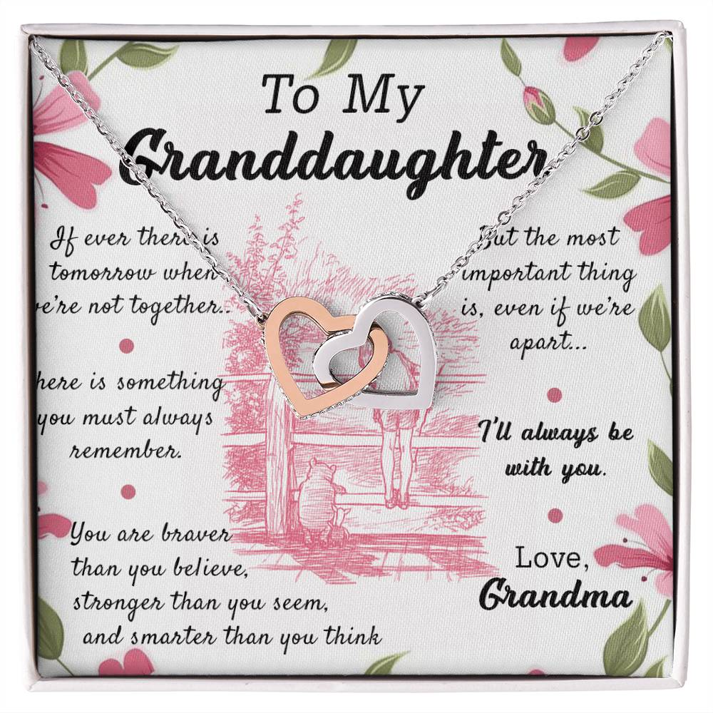 The Most Important Thing - Great Gift For Granddaughter Interlocking Hearts Necklace