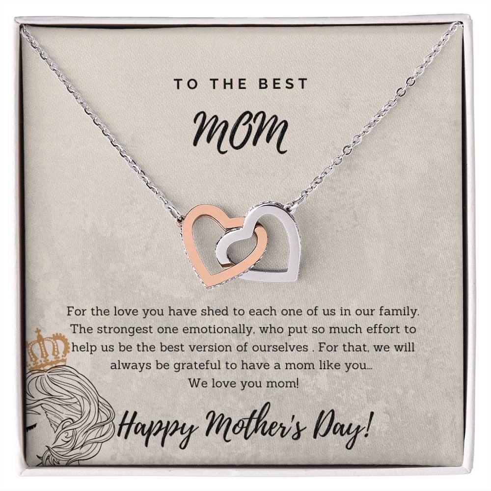 To The Best Mom Interlocking Heart Gift Necklace Interlocking Hearts Necklace