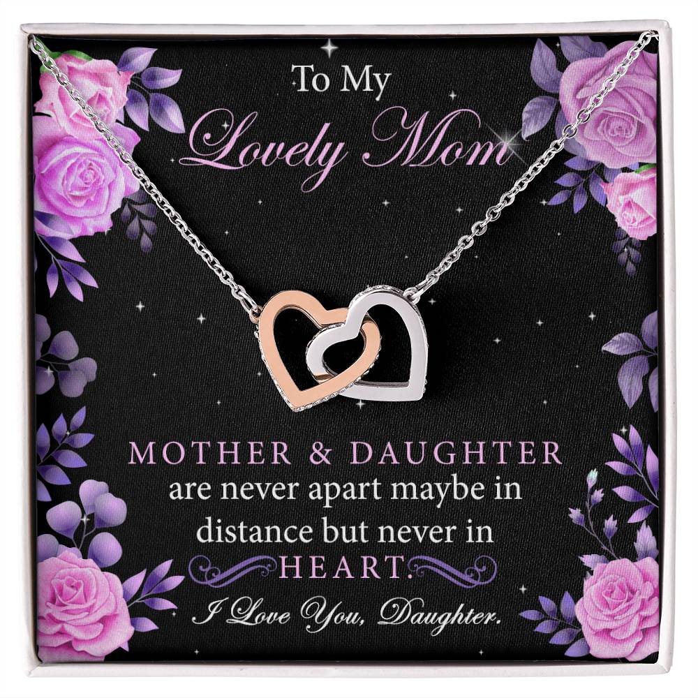 Gifts For Mom From Daughter Interlocking Hearts Necklace