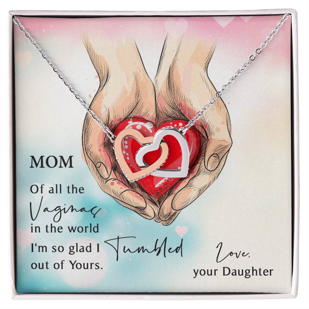 Mothers Day Gifts For Mom From Daughter Interlocking Hearts Necklace