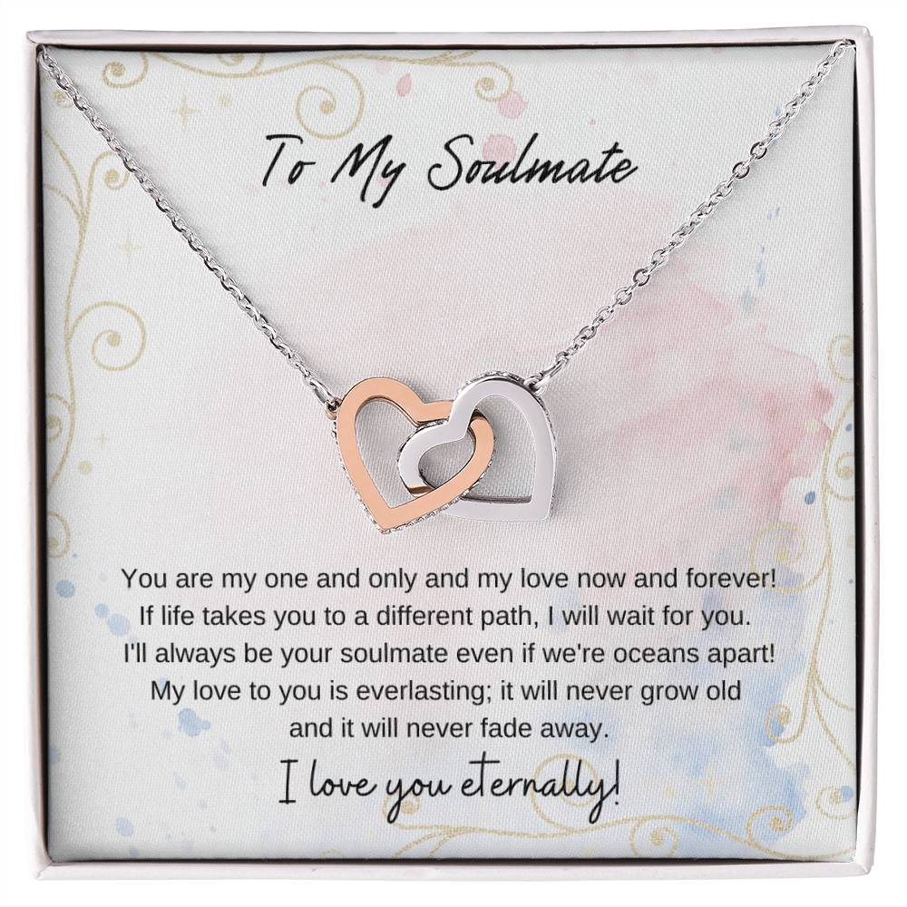 To My Soulmate Interlocking Hearts Necklace
