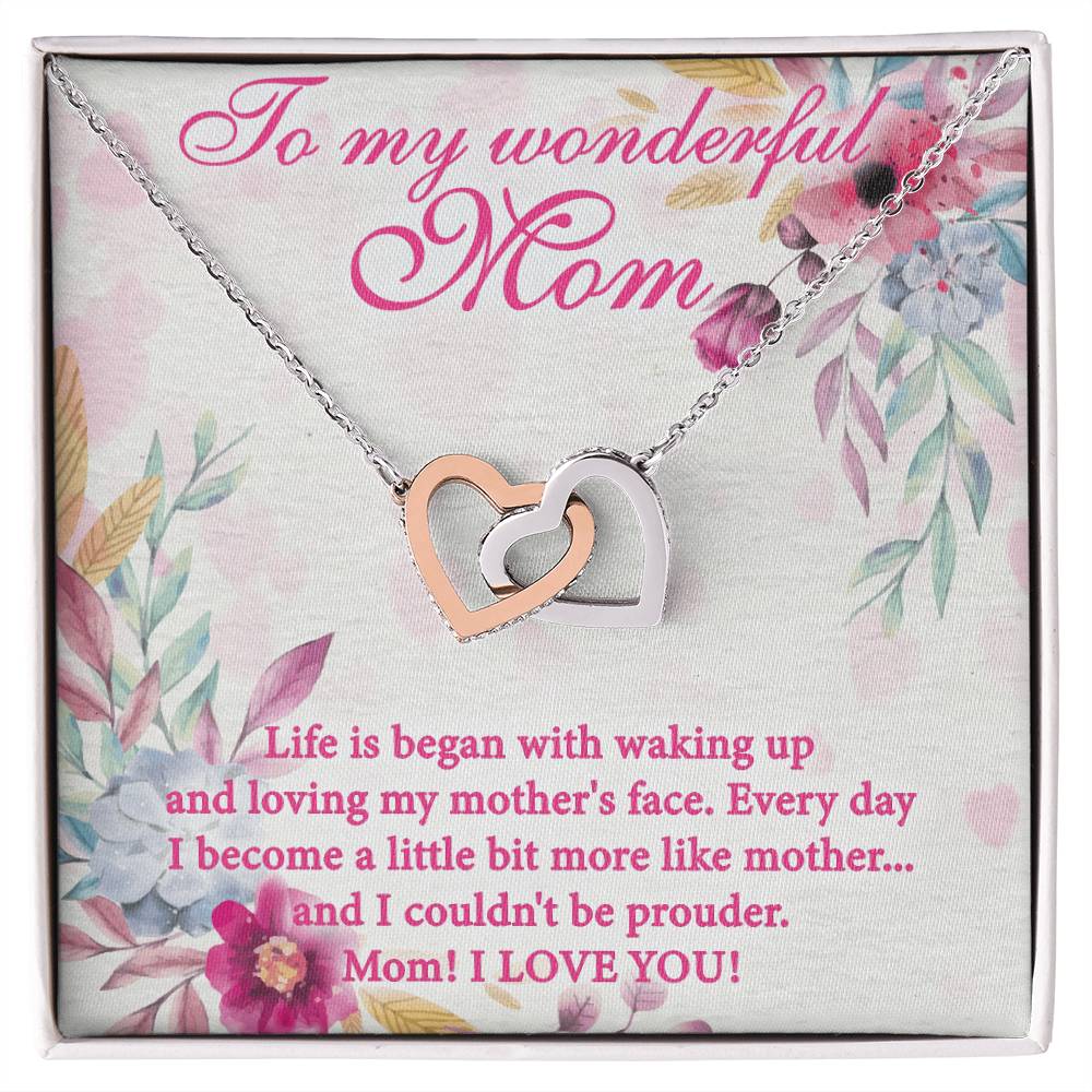 Gift For Mom Interlocking Hearts Necklace From Wonderful Proud Child