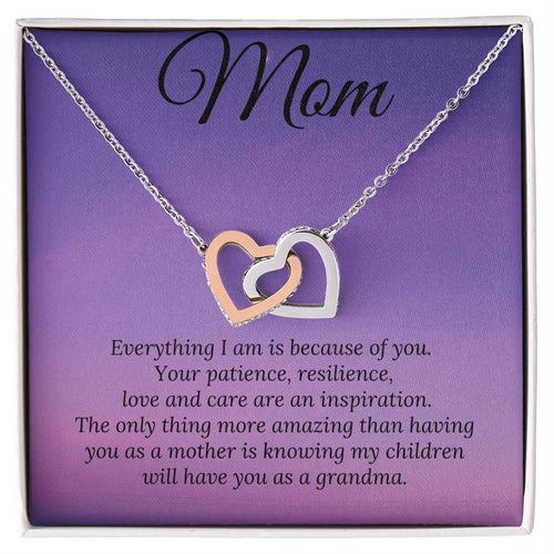 My Children Have You As A Grandma Two Heart Interlocking Hearts Necklace