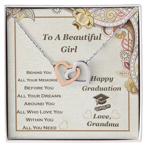 Interlocking Heart Necklace For Granddaughter Graduation Gift Interlocking Hearts Necklace