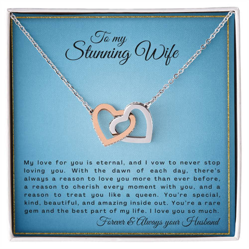 Gift For Wife My Love For You Is Eternal Interlocking Hearts Necklace