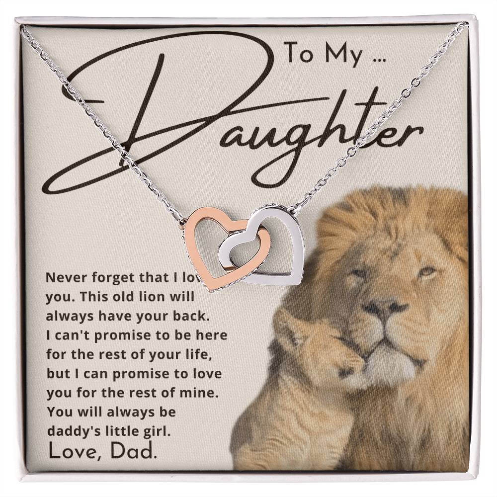 Daddy'S Little Girl Interlocking Hearts Necklace