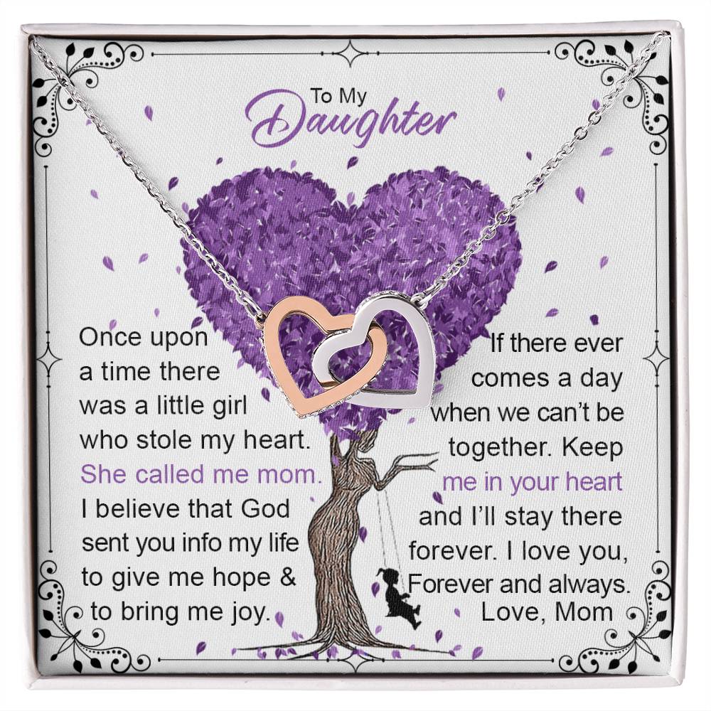 To My Daughter Interlocking Hearts Necklace