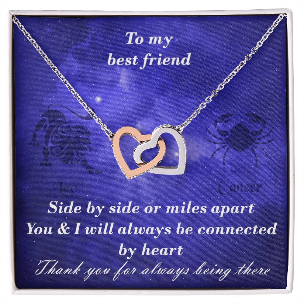 Leo To Cancer Best Friend Interlocked Hearts Necklace Interlocking Hearts Necklace