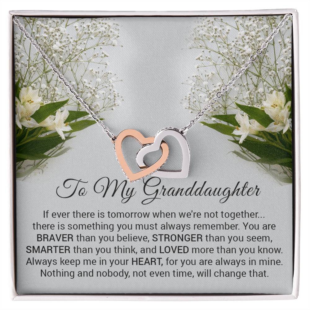 To My Granddaughter Necklace Gift For Granddaughter Necklace For Granddaughter Interlocking Hearts Necklace