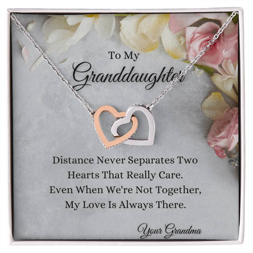 To My Granddaughter Interlocking Hearts Necklace