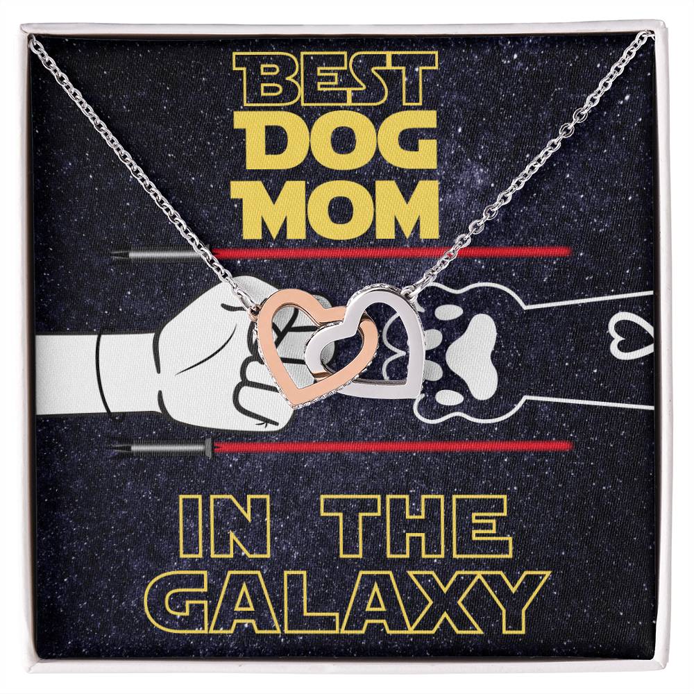 Best Dog Mom In The Galaxy Interlocking Hearts Necklace Dog Mom Jewelry Pet Lover Gift Mothers Day Jewelry From Dog