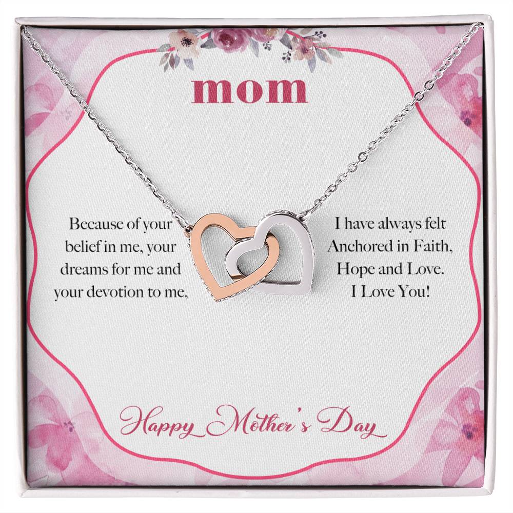 To My Mom Devotion Love You Always Interlocking Hearts Necklace