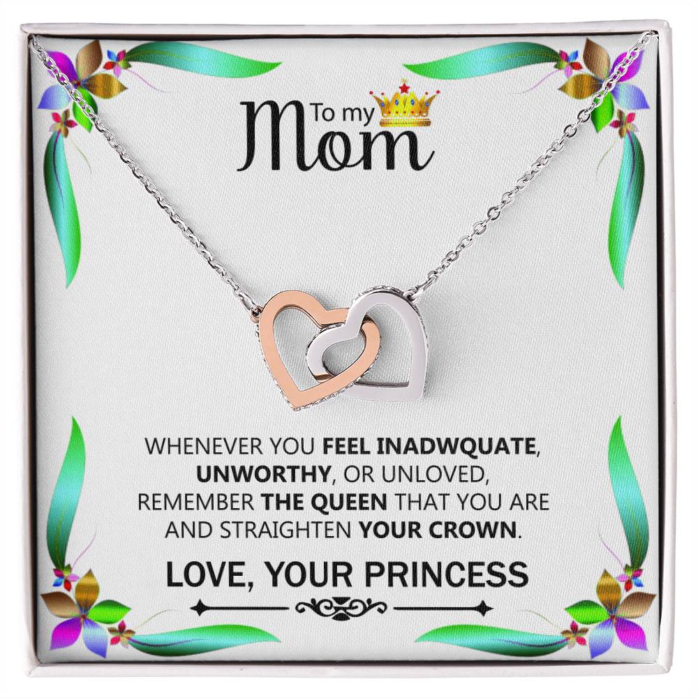 To My Mom Double Hearts Beautyfull Necklace Gift For Mom Mom Gift From Daughter. Interlocking Hearts Necklace