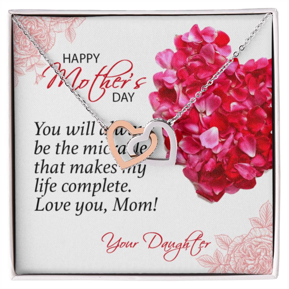 Gift For Mom - Make My Life Complete - The Interlocking Heart Necklace Interlocking Hearts Necklace