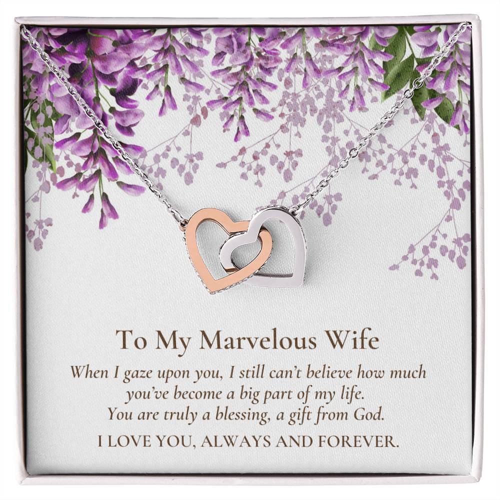 Two Hearts Linked Forever To Marvelous Wife Necklace Interlocking Hearts Necklace