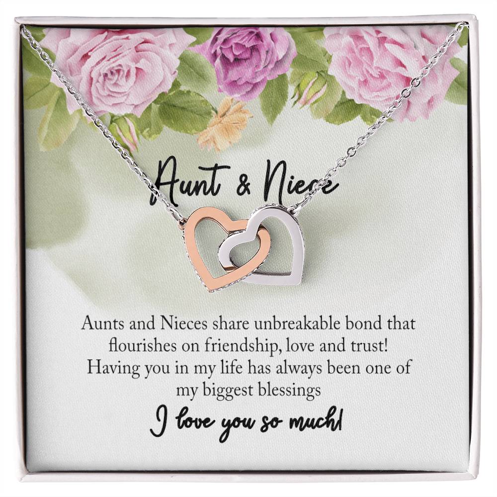 Aunt And Niece Necklace Interlocking Hearts Necklace