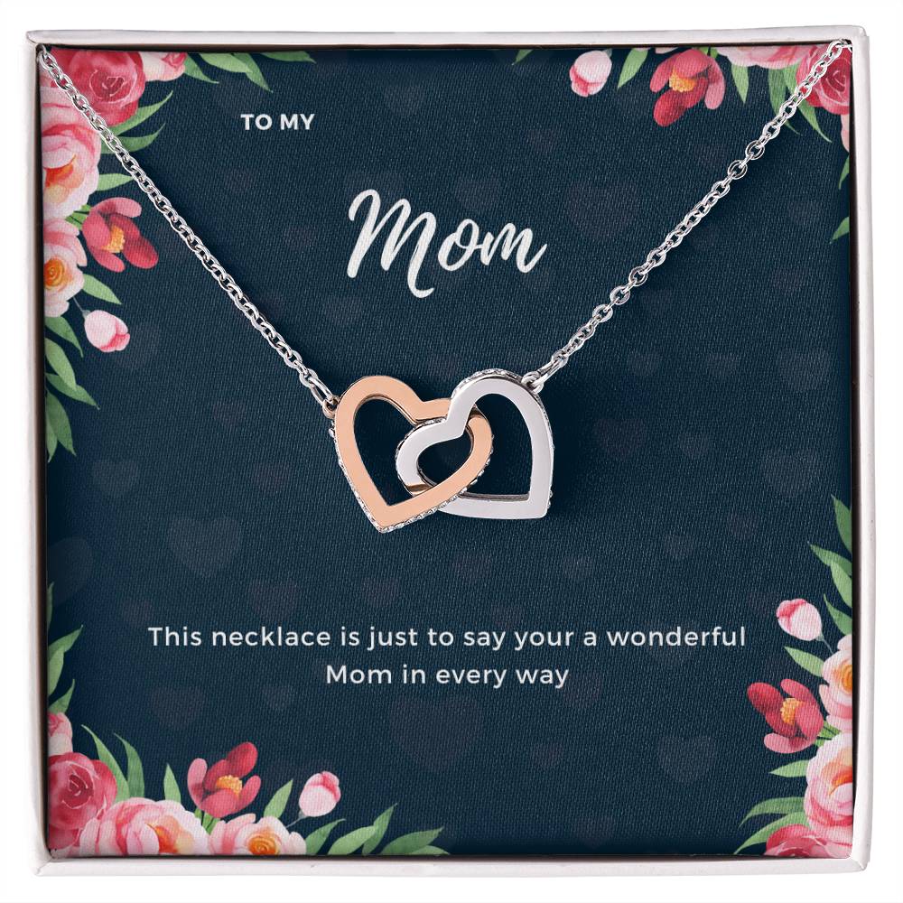 To My Mom Interlocking Heart Necklace Interlocking Hearts Necklace